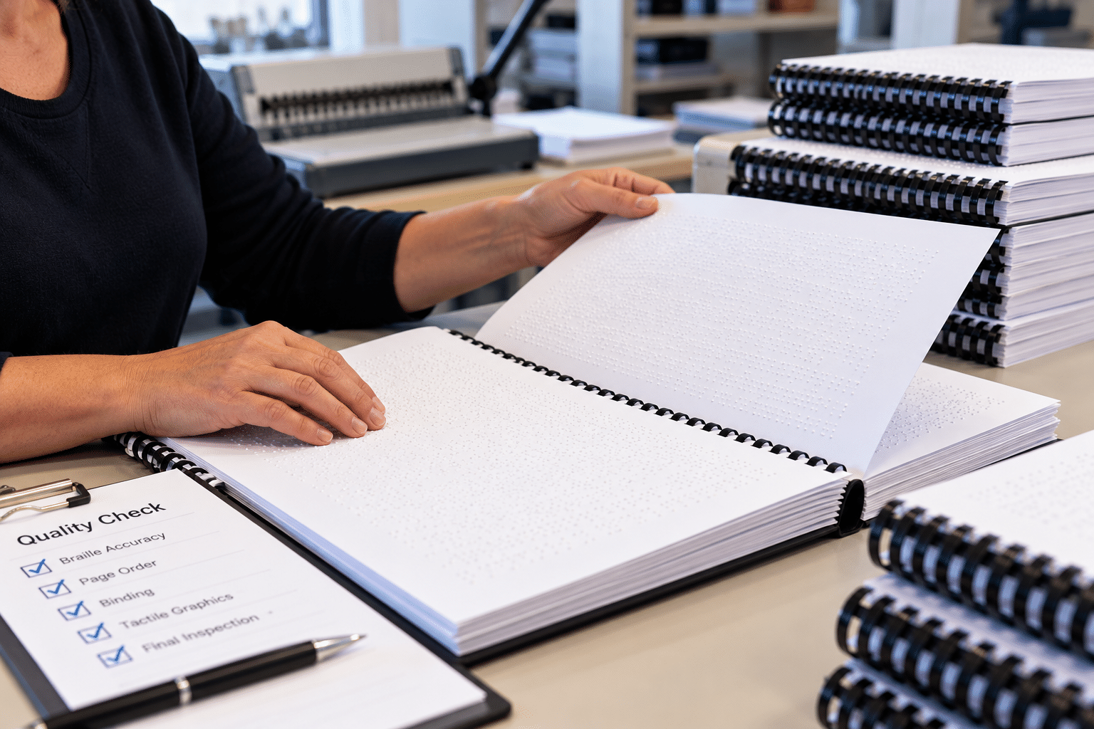 Braille Quality Check and Binding